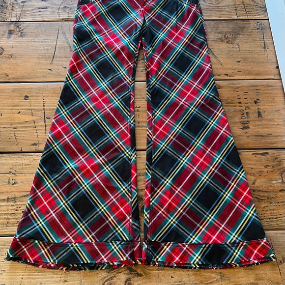 Free People plaid low rise flare pants size 0 - Picture 2 of 10